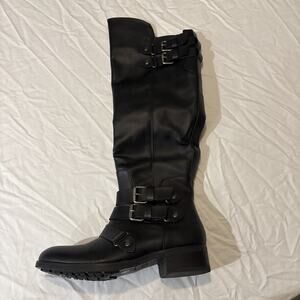 Dolce Vita Women's Knee High Boots Shoes Size 7 Biker Style Black